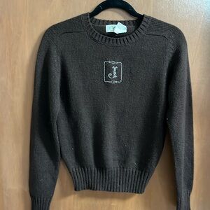 VTG J beaded sweater brown